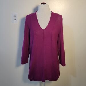 Coldwater Creek (Women's M 10-12) V-Neck Sweater in Deep Purple